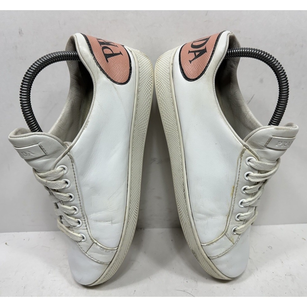 Prada Speech Bubble Comic Low Top 779 White Leather Shoes Womens Size 8.5 US - Picture 7 of 10